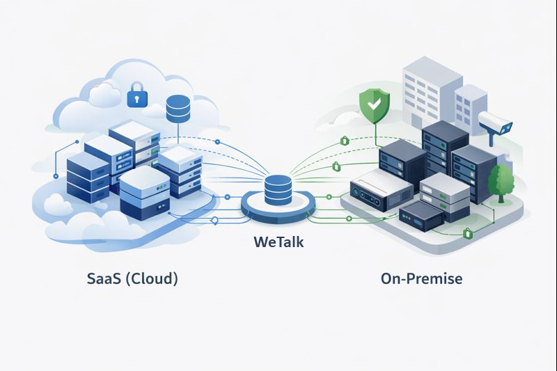 Illustration déploiement WeTalk SaaS et On-Premise